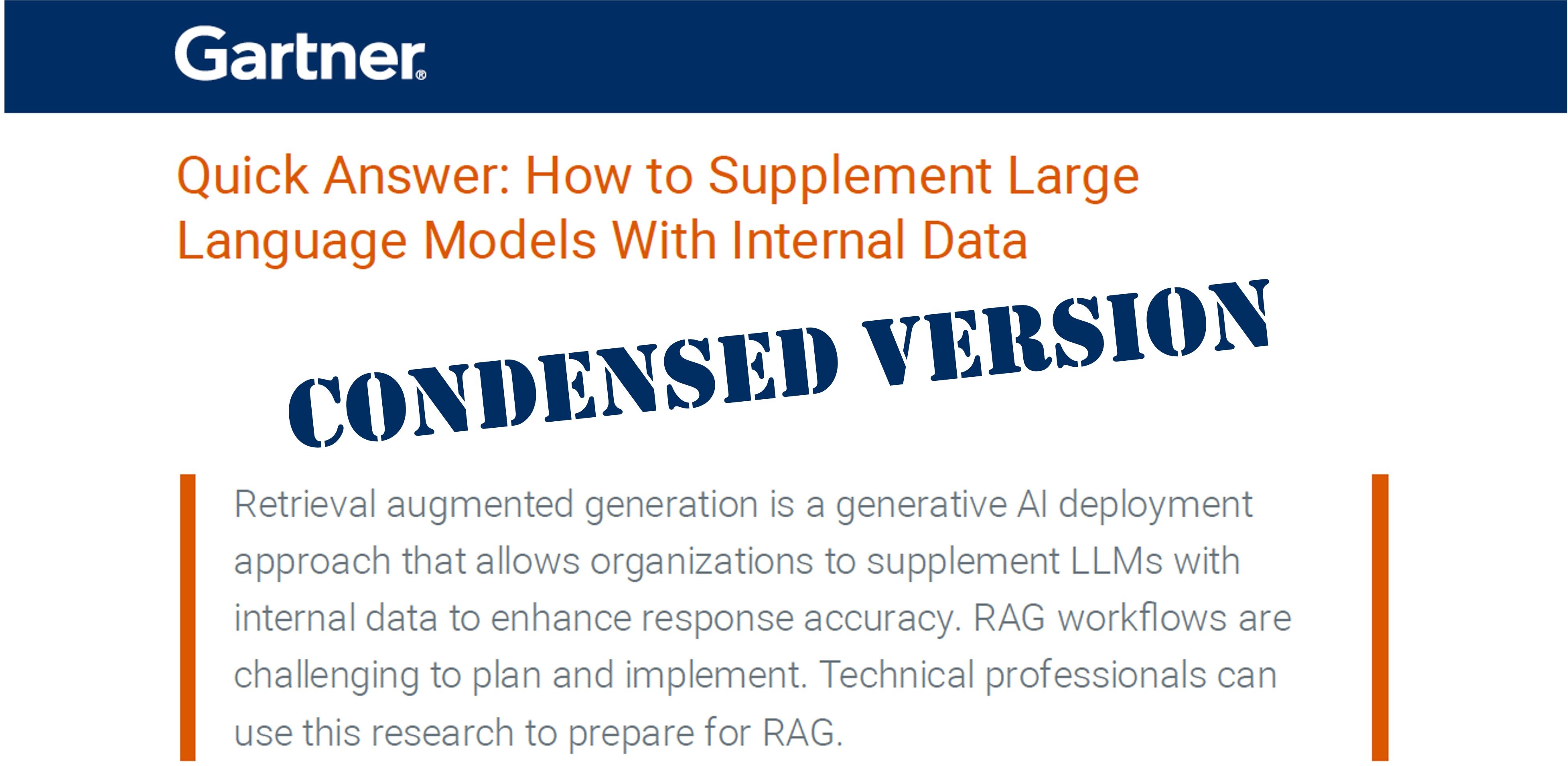 Gartner LLM report: RAG tips for grounding LLMs with enterprise data