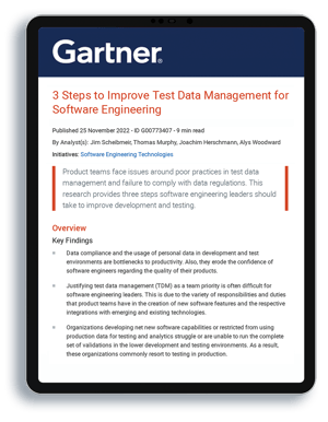 Test Data Management Tools - Gartner Report Test Data Management Tools - Gartner Report